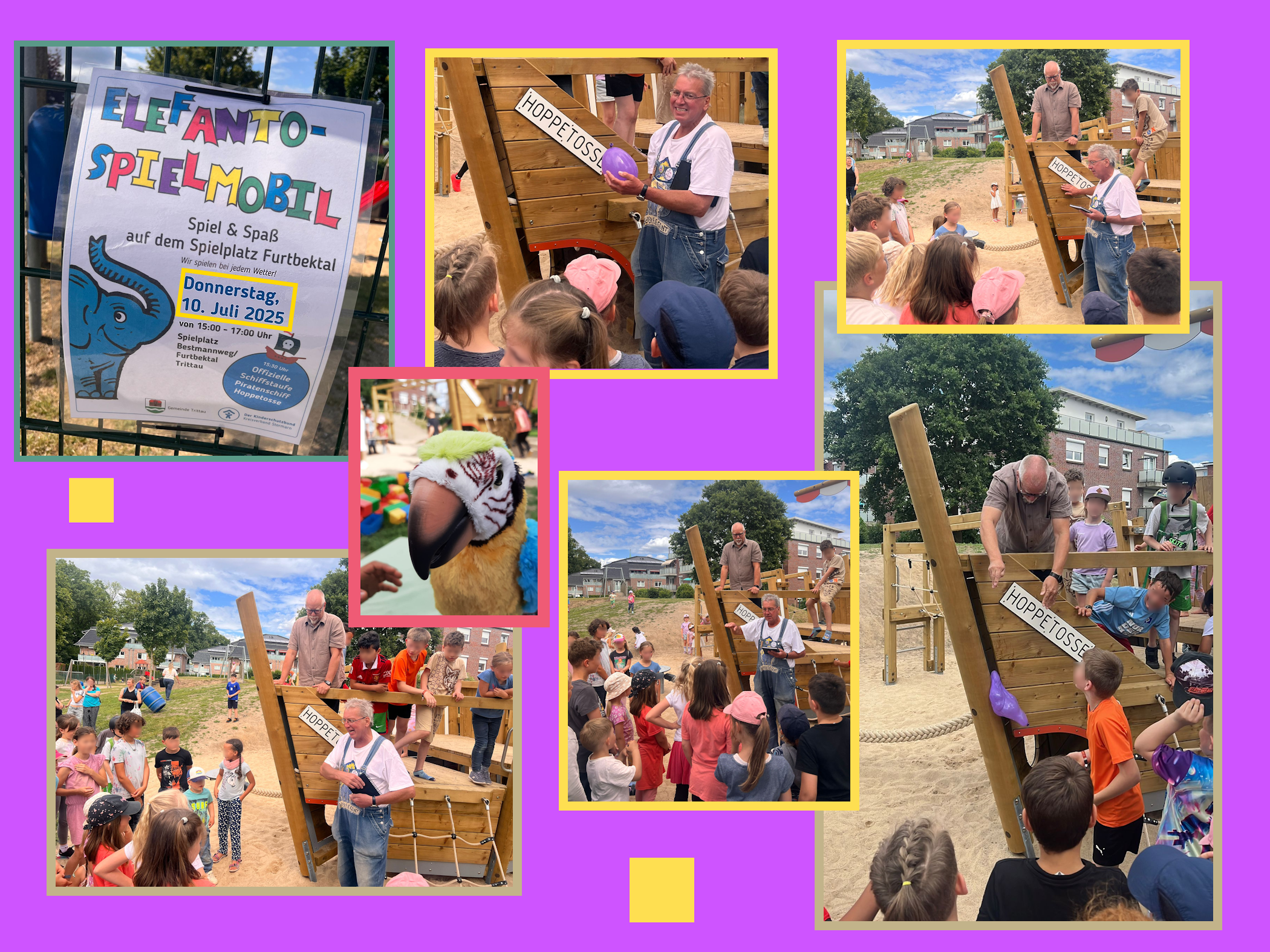 10.07.2025: Hektor beim Elefanto Spielmobil auf dem Spielplatz Furtbektal