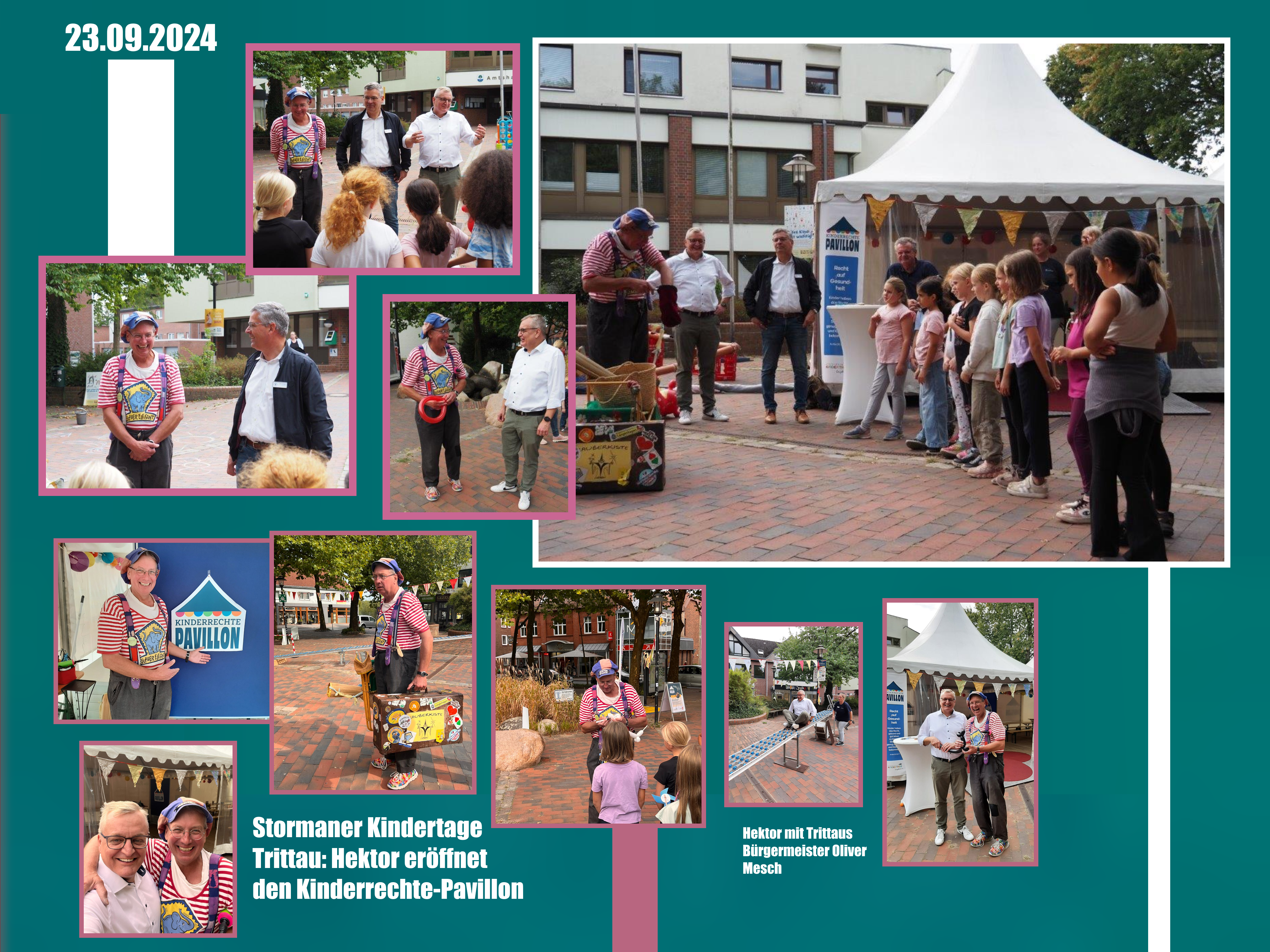 Hektor bei der Eröffnung des Kinderrechte-Pavillons